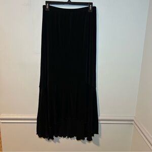 Chico’s Traveler Black High-Low Maxi Skirt Size 8